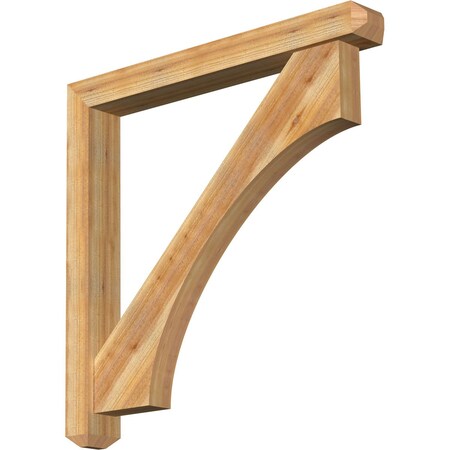 Ekena Millwork Westlake Craftsman Rough Sawn Bracket w/ Offset Brace, Western Red Cedar, 6"W x 48"D x 48"H BKT0604X48X48WTL04RWR